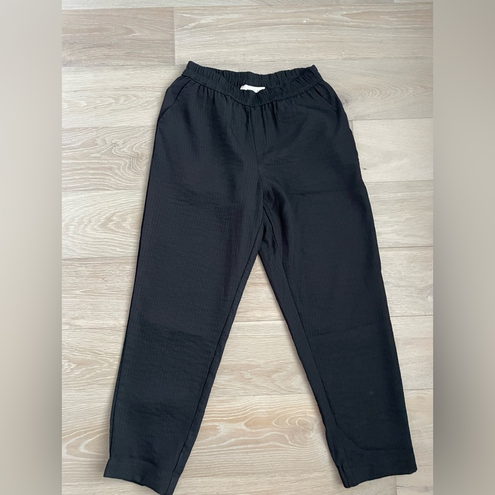 Monk & Lou Black Pinstripe Frankie Jogger Dress Pant - Size Small - NWT